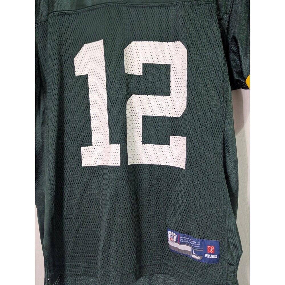 Official NFL Reebok Green Bay Packers Jersey Youth Large Aaron Rodgers 12 Logo - Picture 4 of 10